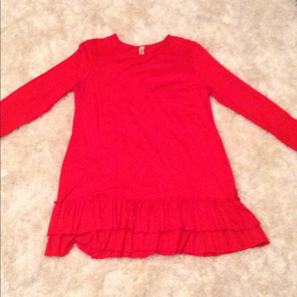 Red long sleeved t-shirt